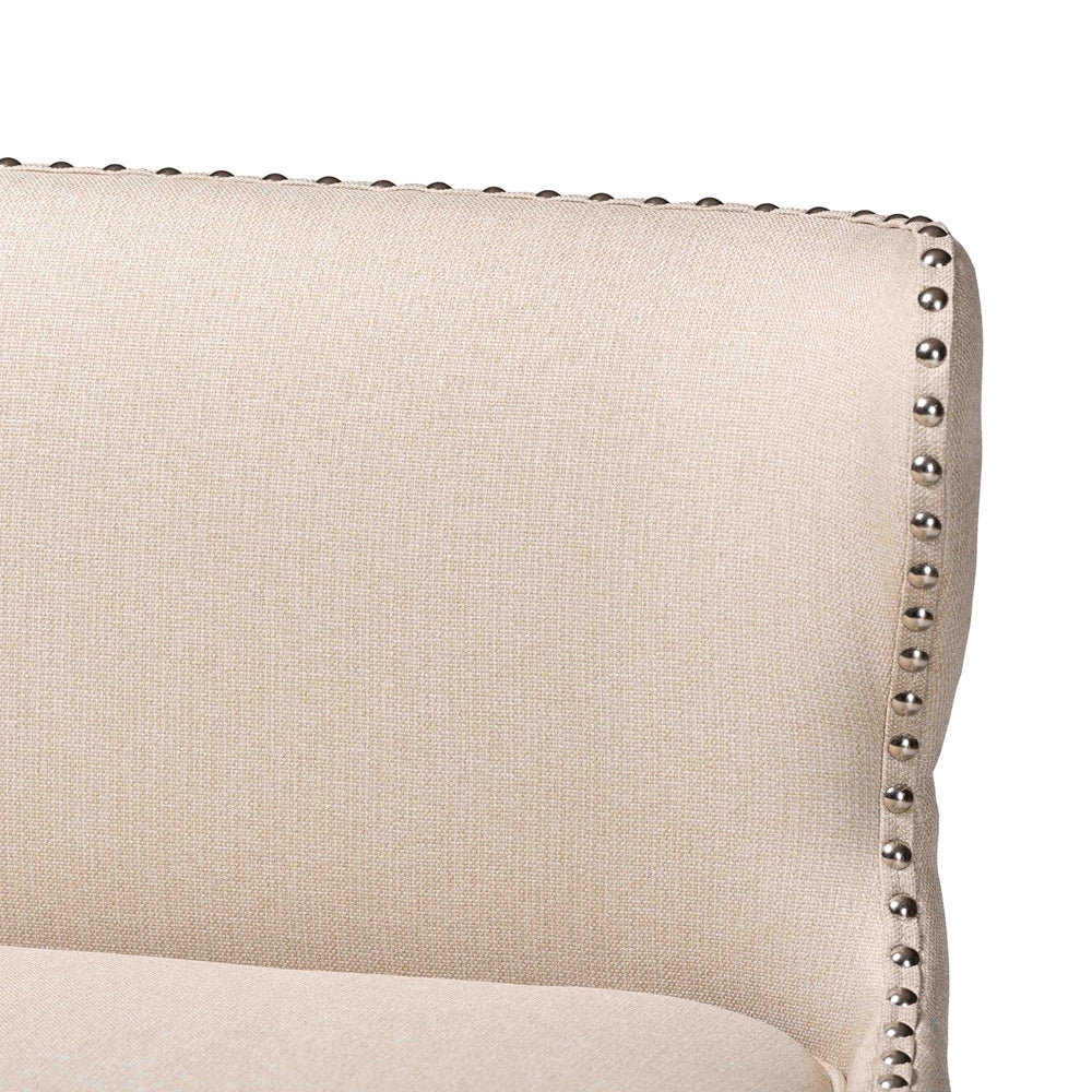 Gradisca Modern and Contemporary Light Beige Fabric Button-tufted Upholstered Bar Bench Banquette