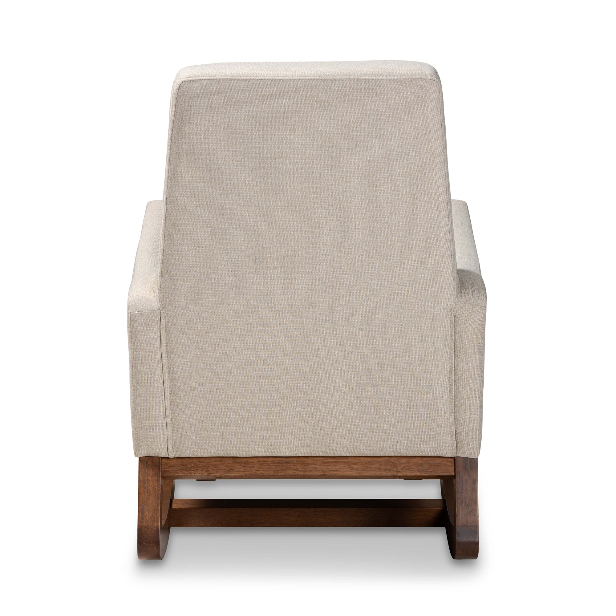 Yashiya Mid-century Retro Modern Light Beige Fabric Upholstered Rocking Chair and Ottoman Set