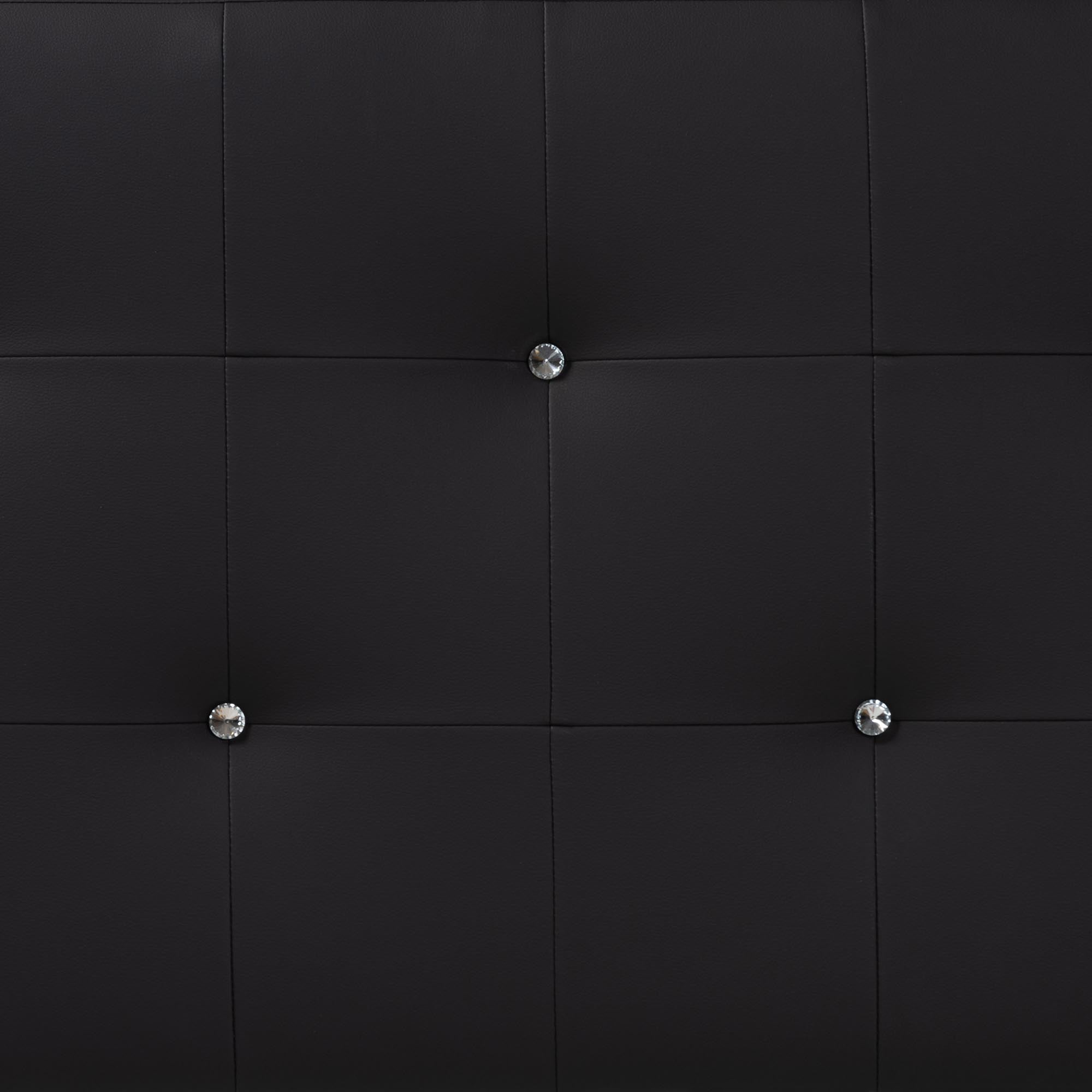 Kirchem Modern and Contemporary Black Faux Leather Upholstered Twin Size Headboard