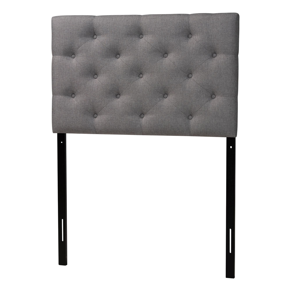Viviana Modern and Contemporary Grey Fabric Upholstered Button-Tufted Twin Size Headboard