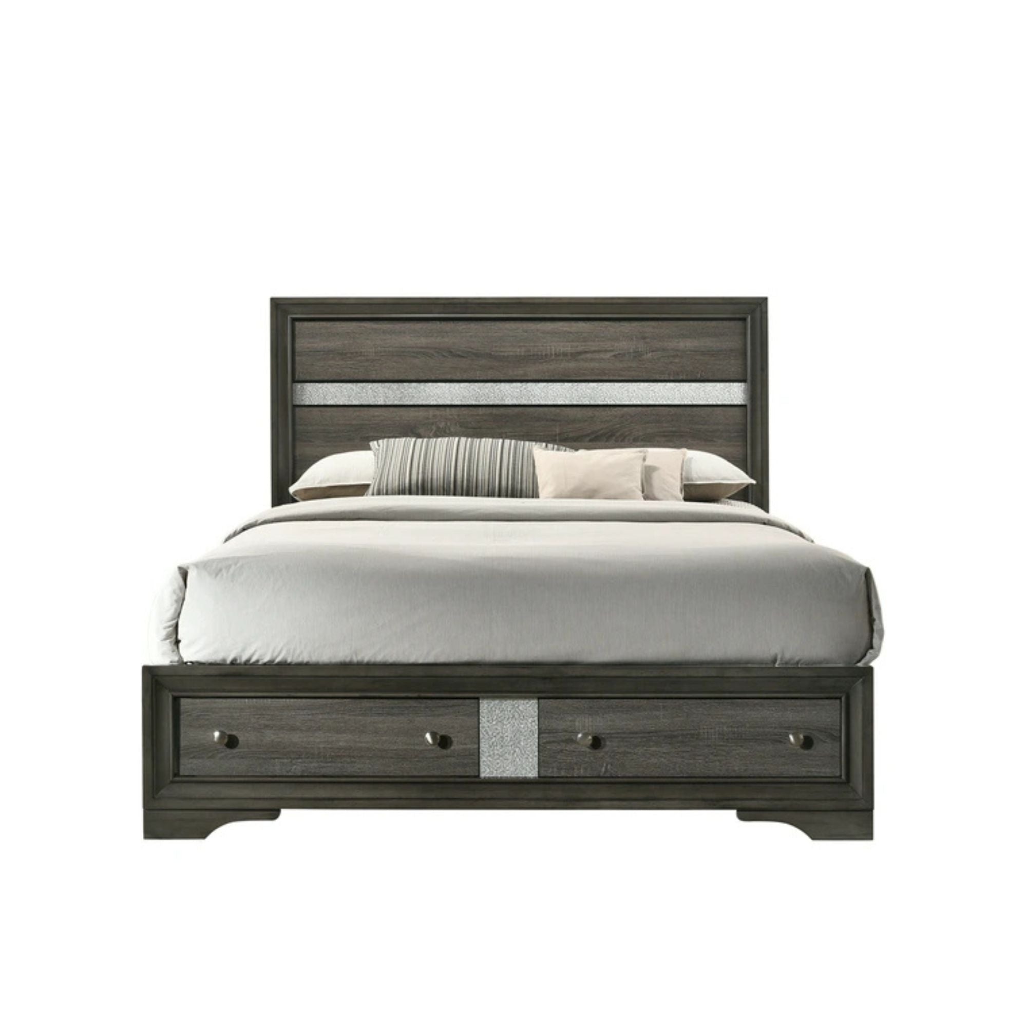 Naima Eastern King Bed w/Storage, Gray