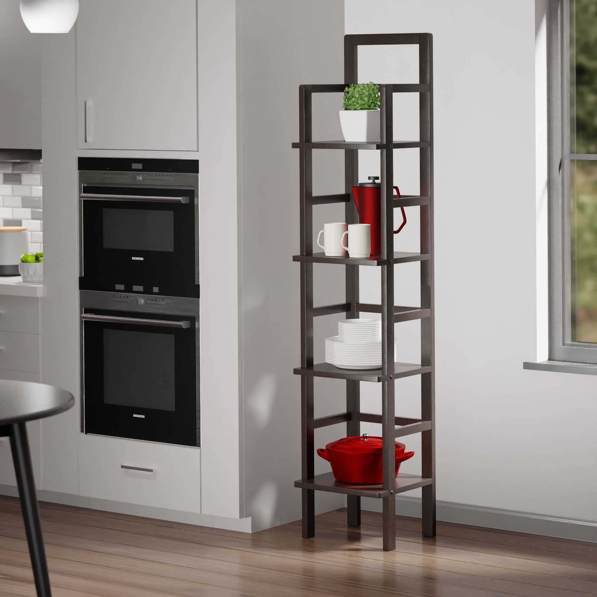 Aiden Baker's Rack, Narrow, Coffee