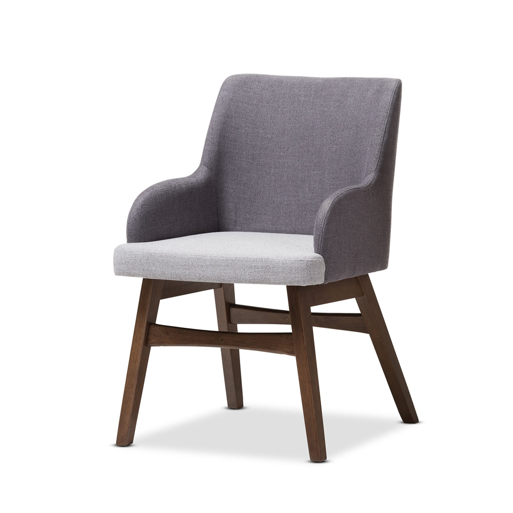 Monte Mid-Century Modern Walnut Wood Rectangular 5-Piece Dining Set