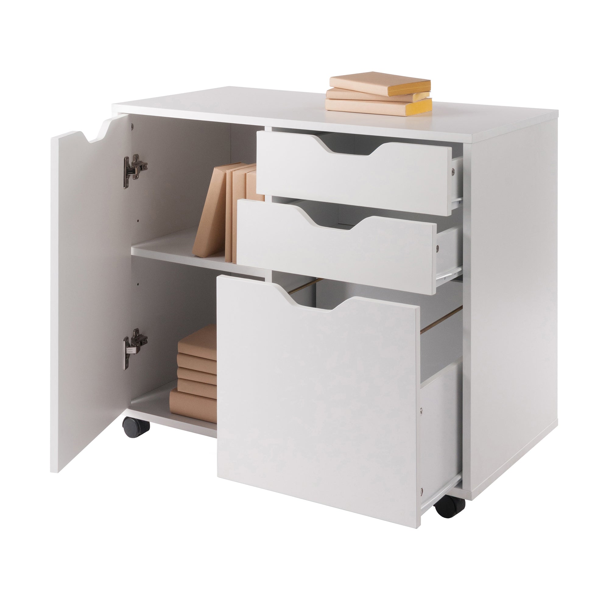 Halifax 2-Section Mobile Filing Cabinet, White