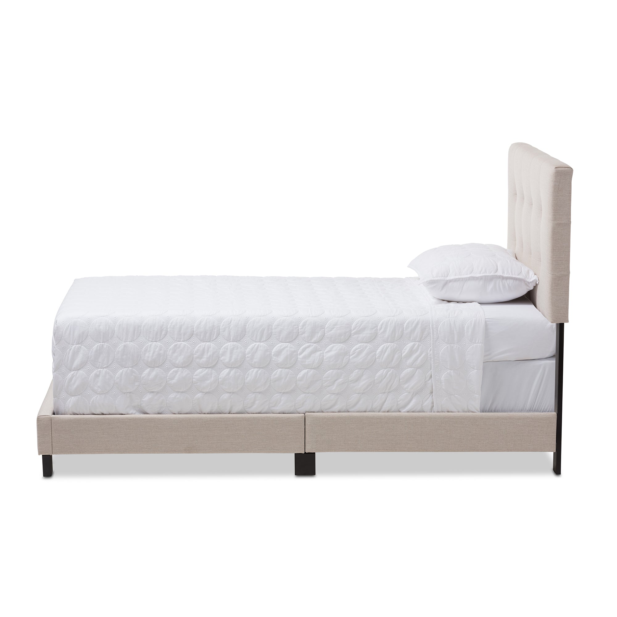 Brookfield Modern and Contemporary Beige Fabric Twin Size Bed