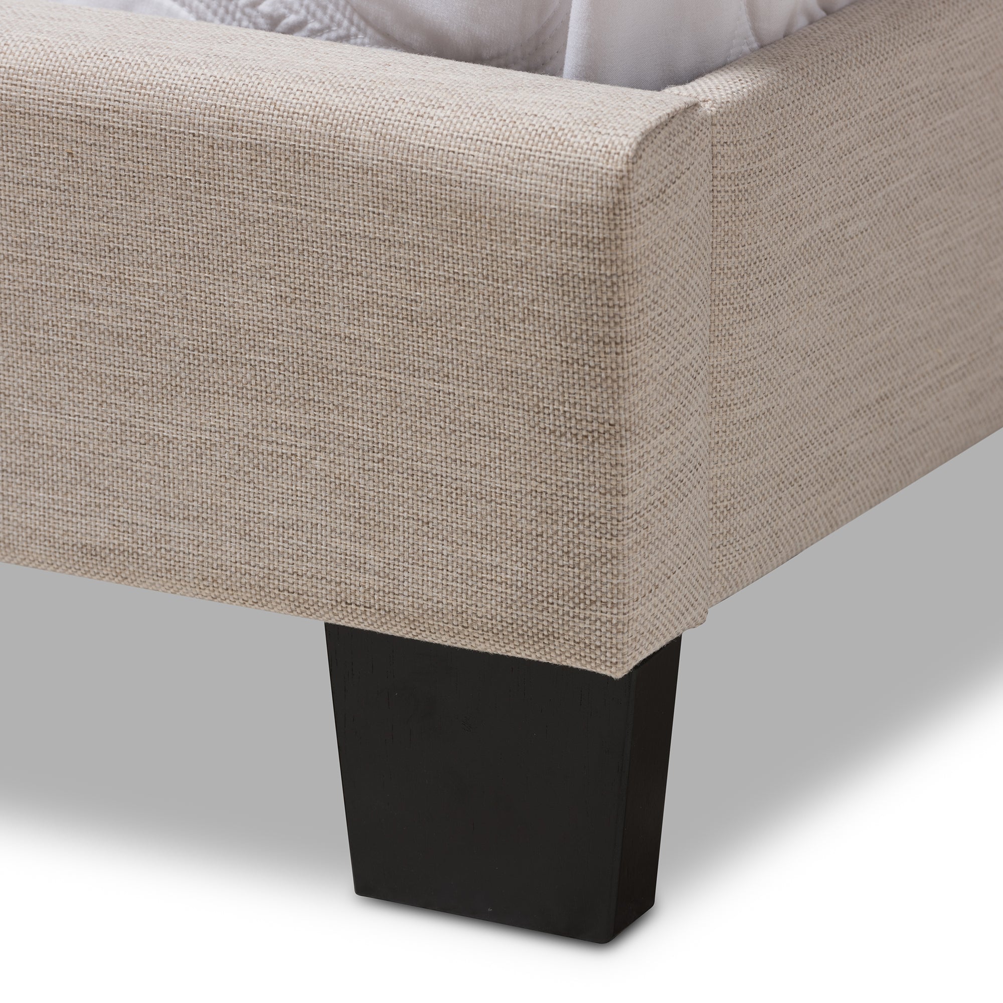 Brookfield Modern and Contemporary Beige Fabric Twin Size Bed
