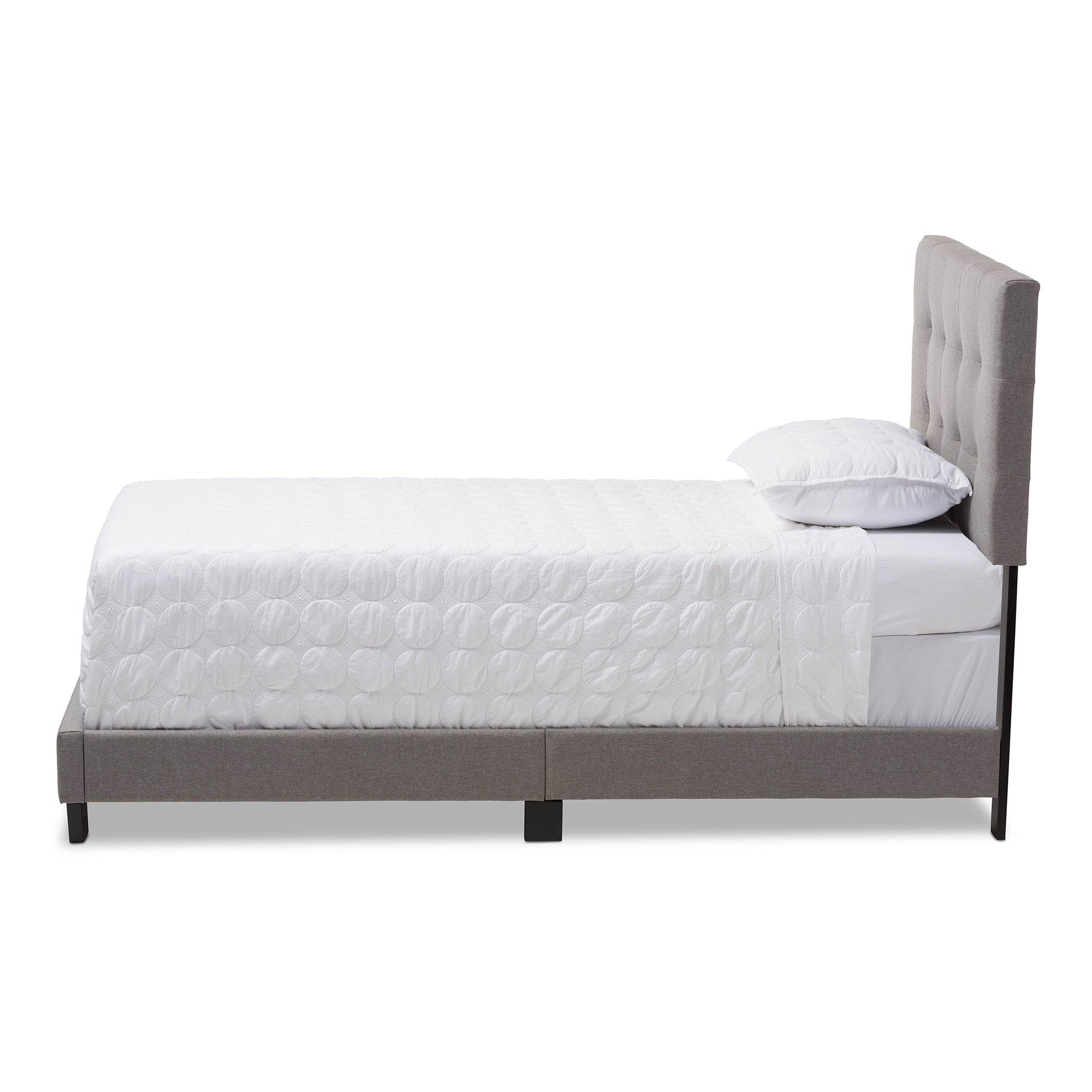 Brookfield Modern and Contemporary Light Grey Fabric Twin Size Bed