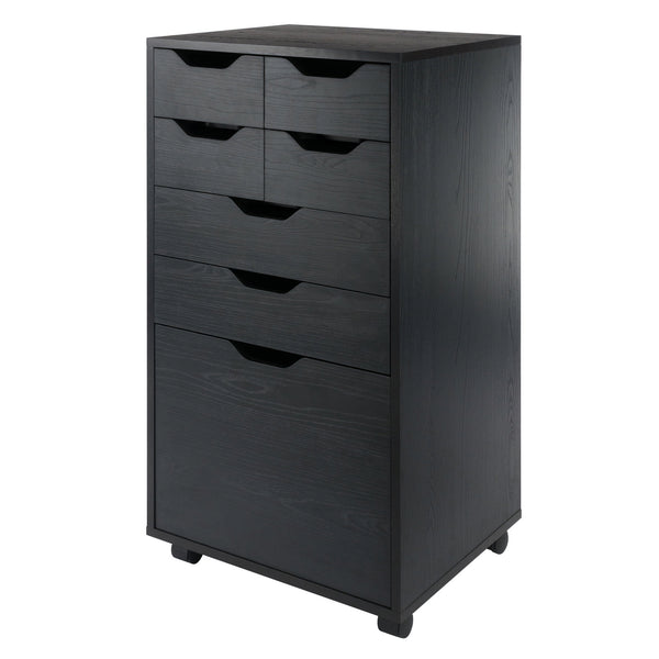 Halifax Bins & Drawers Multi-Storage Tall Mobile Cabinet, Black