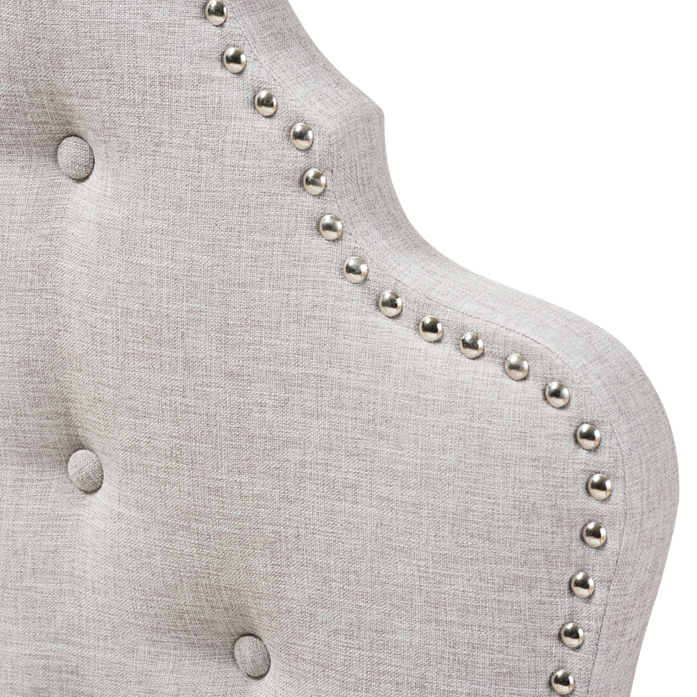 Hilda Modern and Contemporary Greyish Beige Fabric Twin Size Headboard