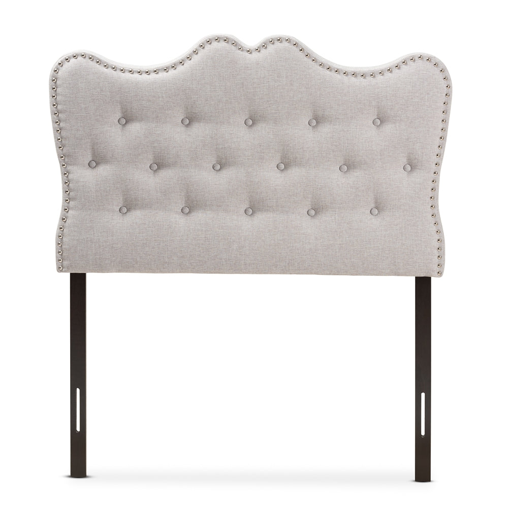 Emma Modern and Contemporary Greyish Beige Fabric Twin Size Headboard