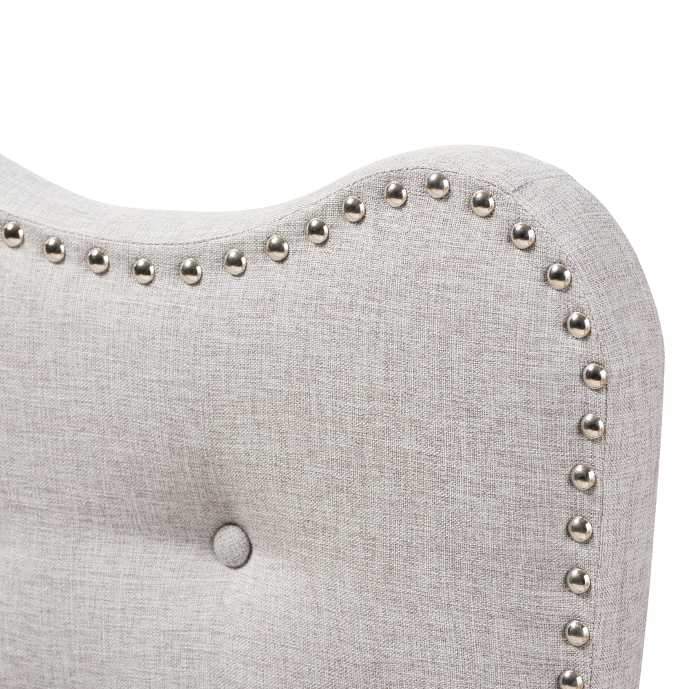 Emma Modern and Contemporary Greyish Beige Fabric Twin Size Headboard