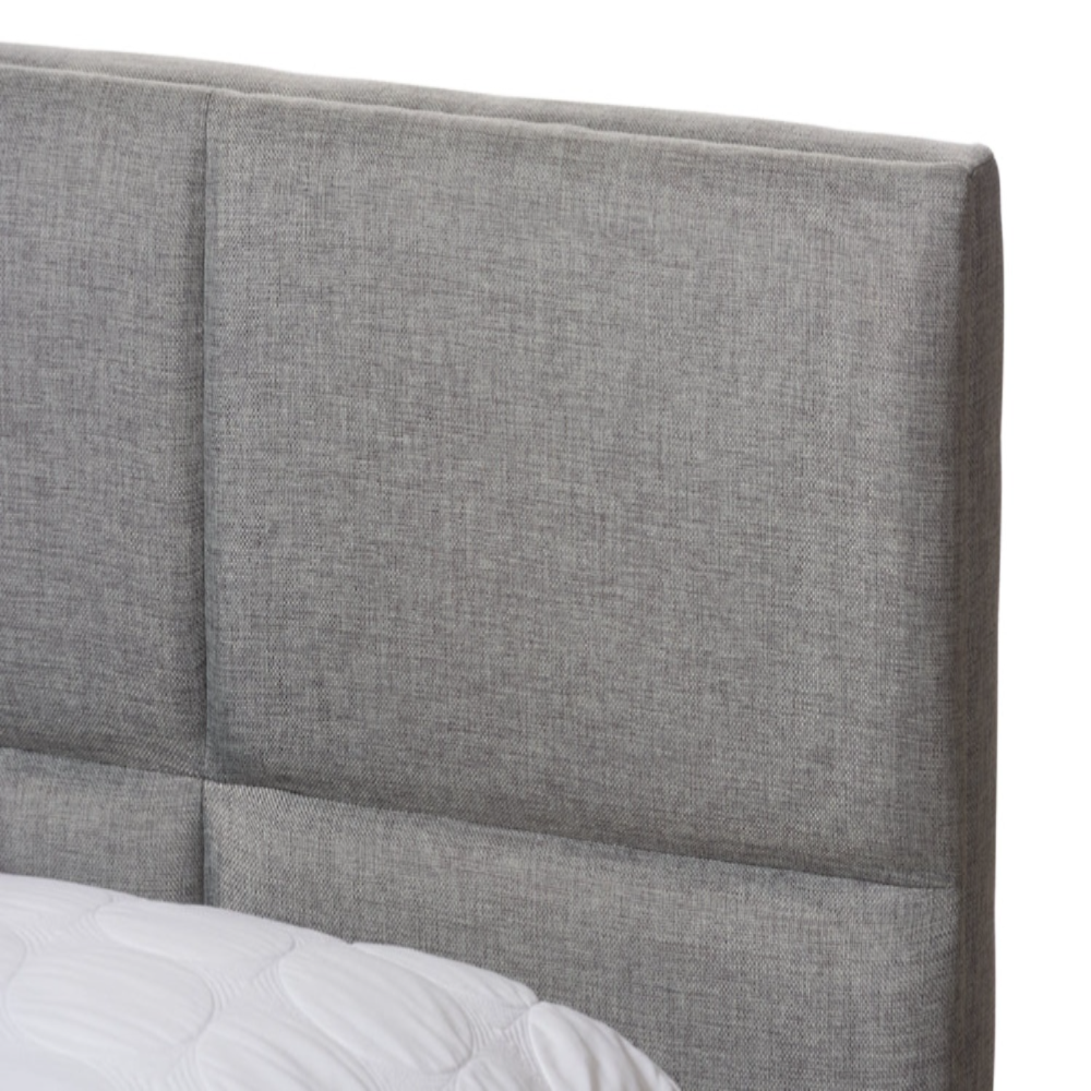 Sophie Grey Fabric Upholstered Queen Size Platform Bed