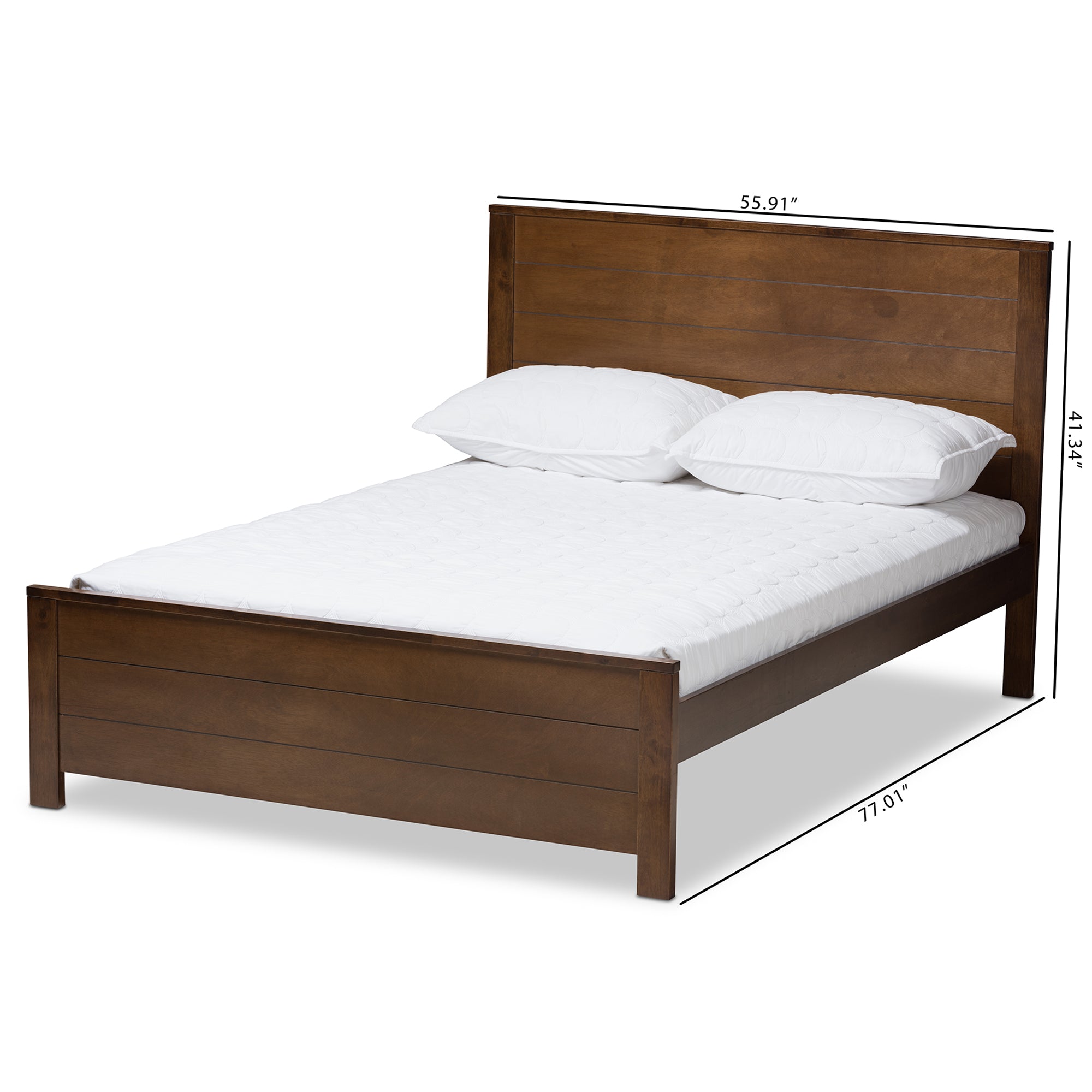 Catalina Modern Classic Mission Style Brown-Finished Wood Full Platform Bed