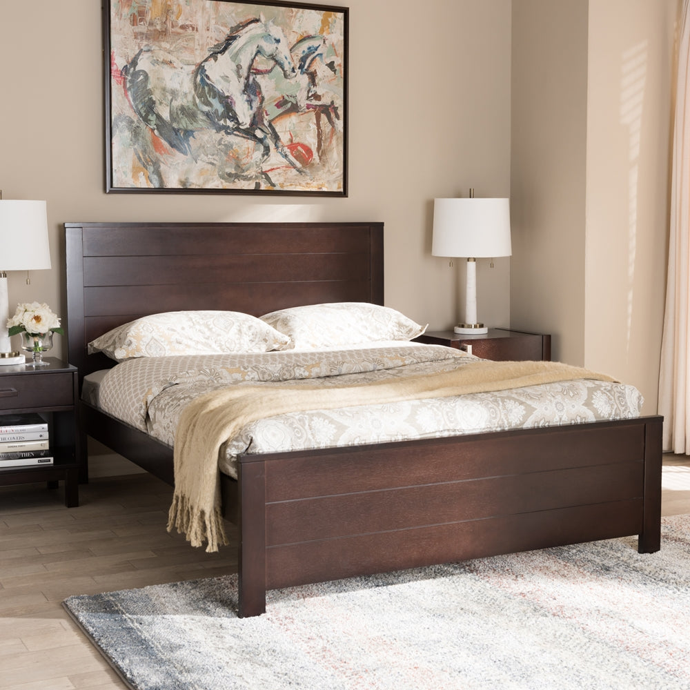 Catalina Classic Mission Style Dark Brown-Finished Wood Full Platform Bed