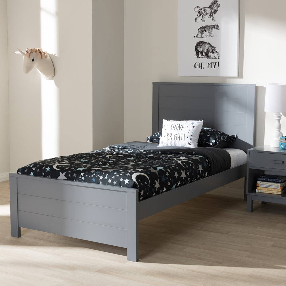 Catalina Modern Classic Mission Style Grey-Finished Wood Twin Platform Bed