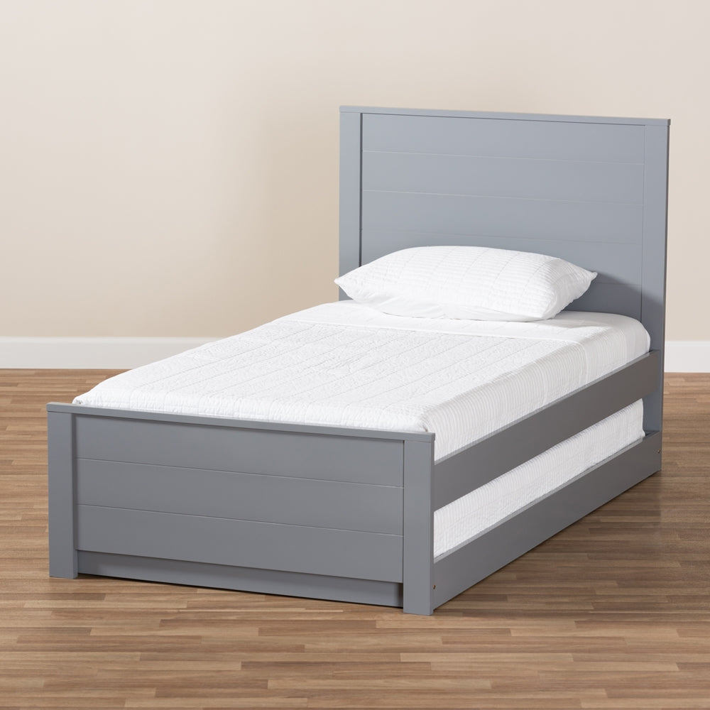 Catalina Classic Mission Grey-Finished Wood Twin Platform Bed With Trundle