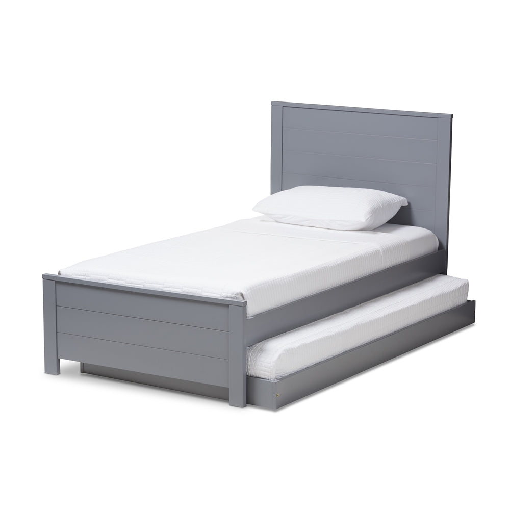 Catalina Classic Mission Grey-Finished Wood Twin Platform Bed With Trundle