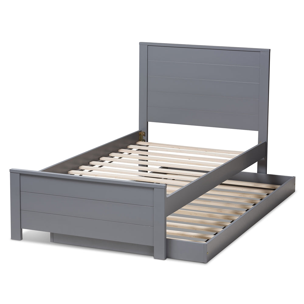 Catalina Classic Mission Grey-Finished Wood Twin Platform Bed With Trundle