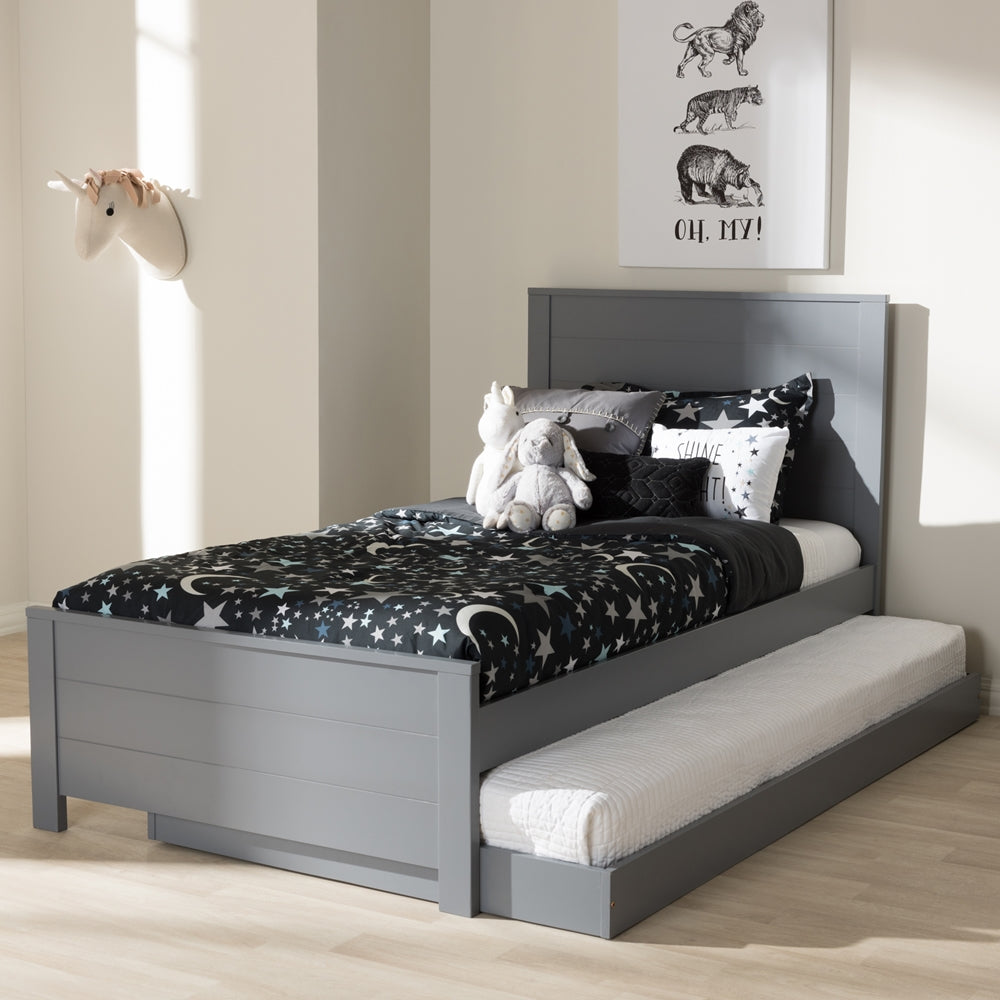 Catalina Classic Mission Grey-Finished Wood Twin Platform Bed With Trundle