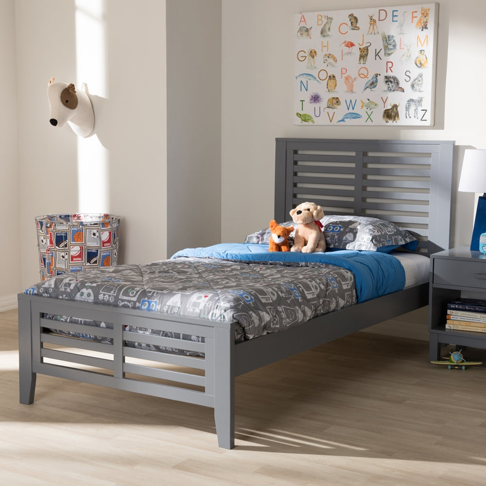 Sedona Modern Classic Mission Style Grey-Finished Wood Twin Platform Bed