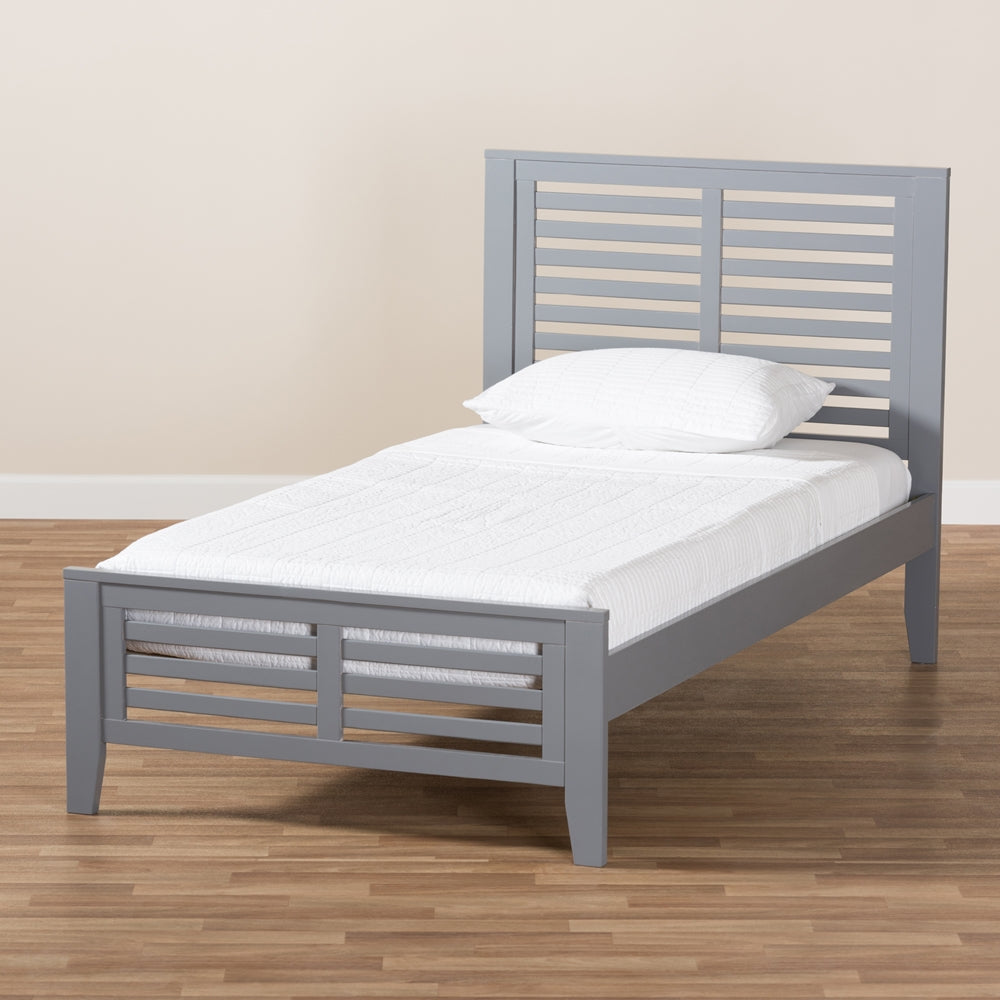 Sedona Modern Classic Mission Style Grey-Finished Wood Twin Platform Bed