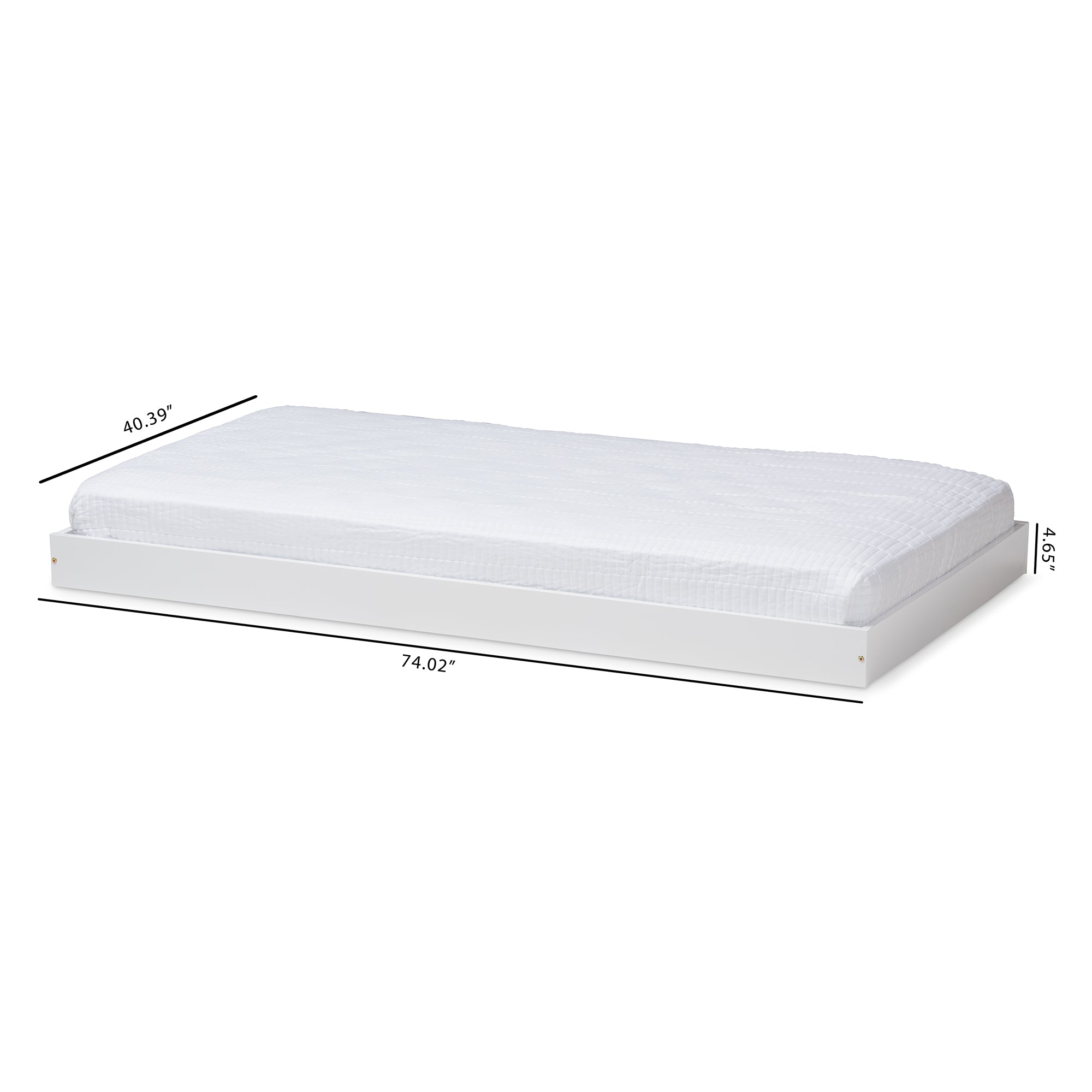 Payton Modern and Contemporary White-Finished Twin Trundle