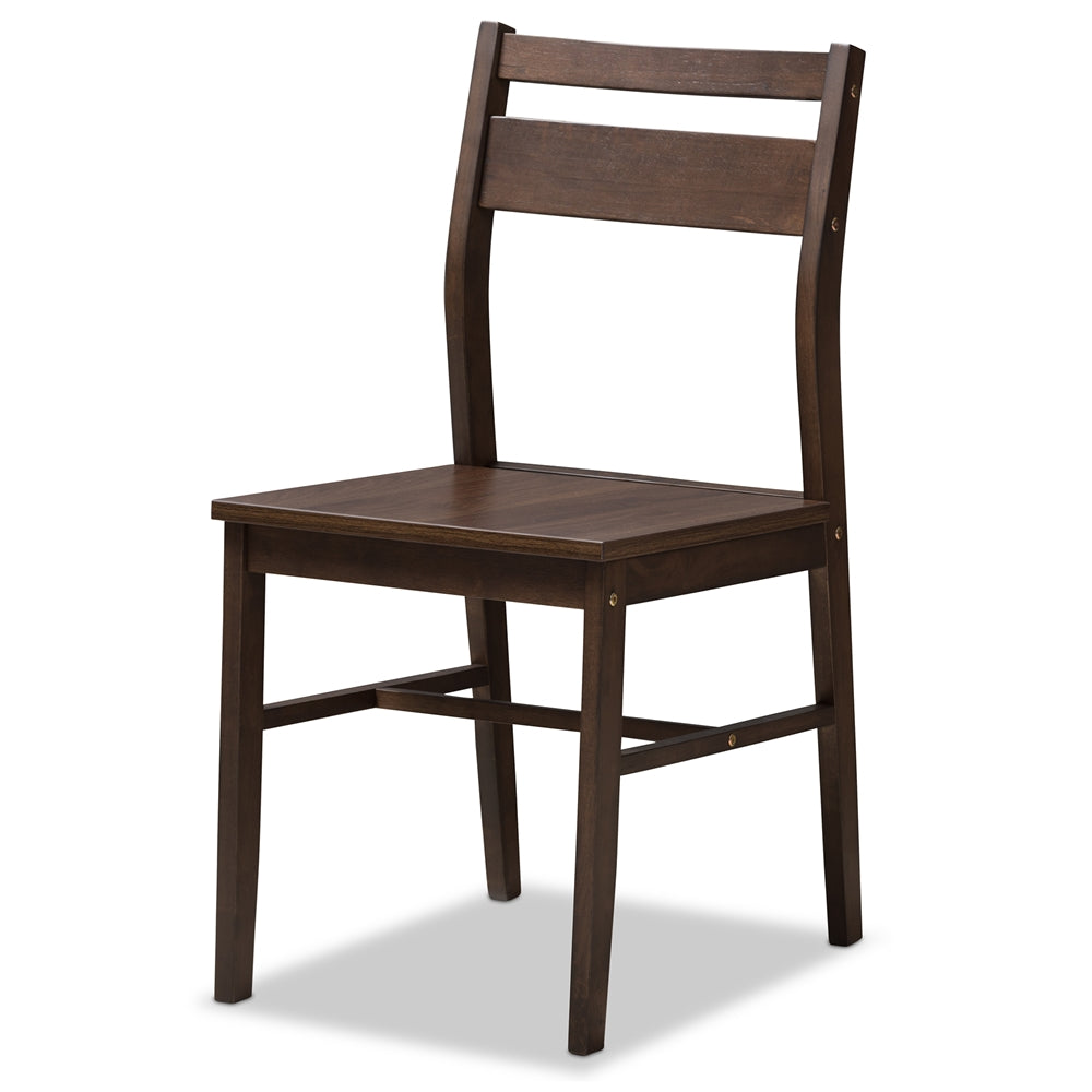 Lovy Modern and Contemporary Walnut-Finished 5-Piece Dining Set