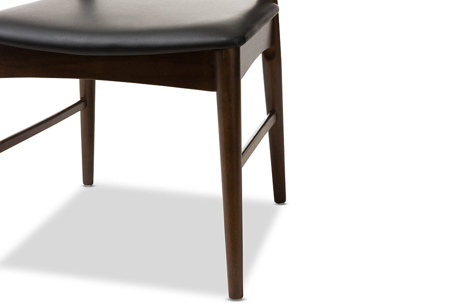 Winton Mid-Century Modern Walnut Wood Dining Chair (Set of 2)