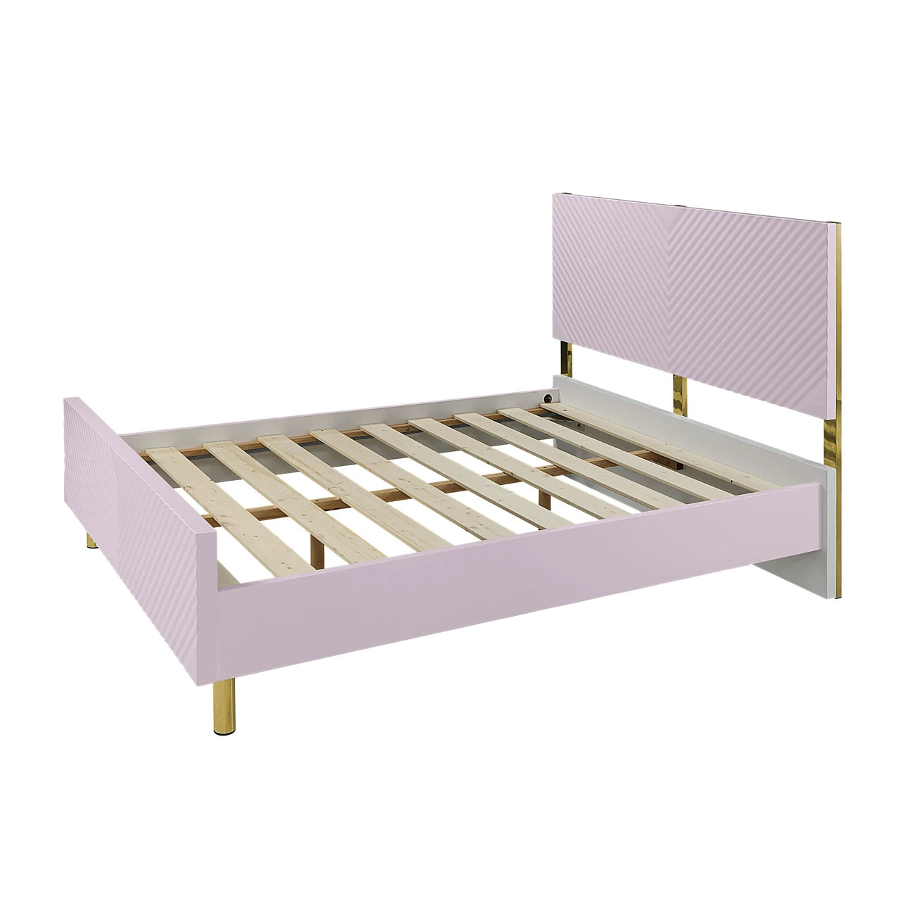 Gaines Full Bed, Pink High Gloss Finish