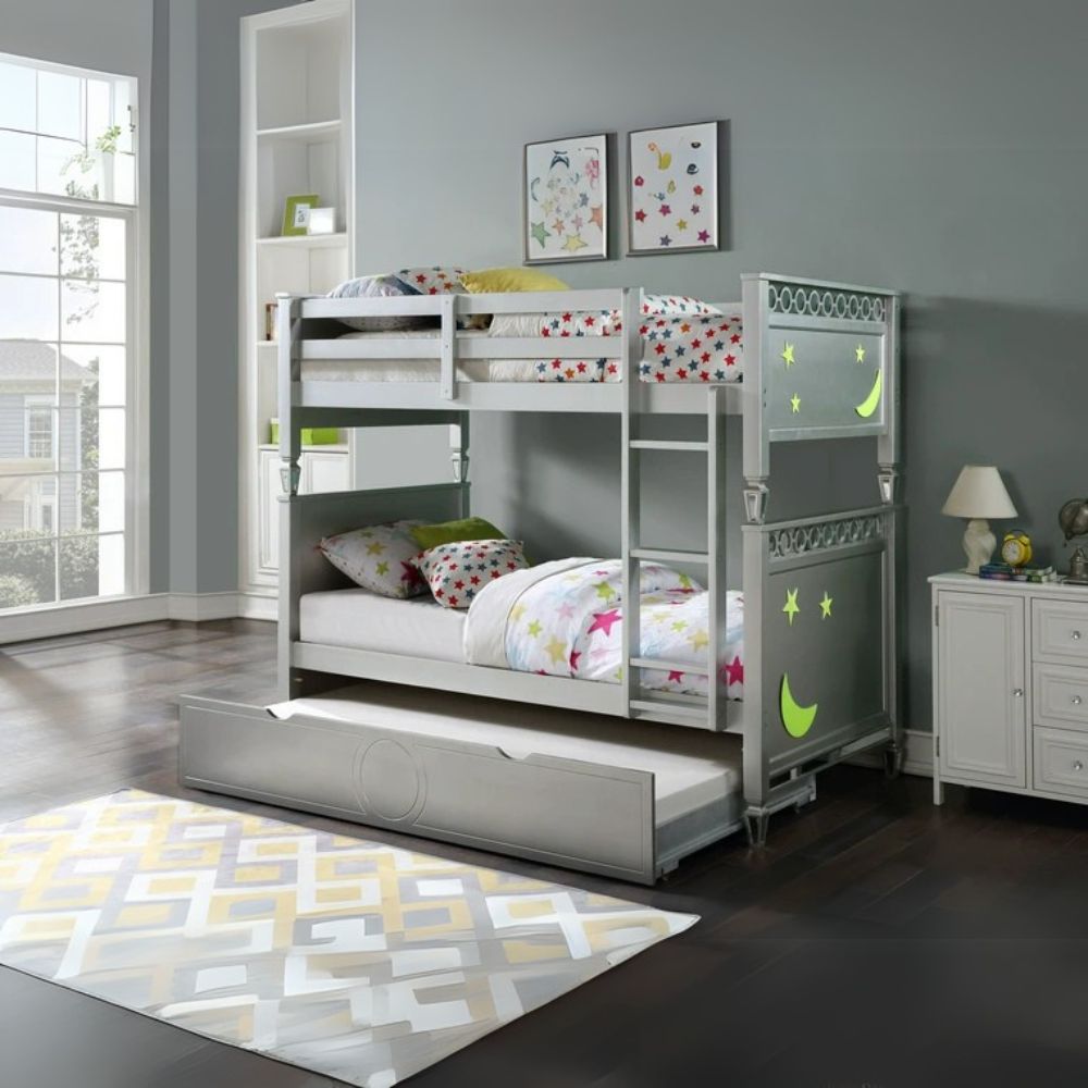 Valerie  Bunk Bed (T/T), Silver Finish