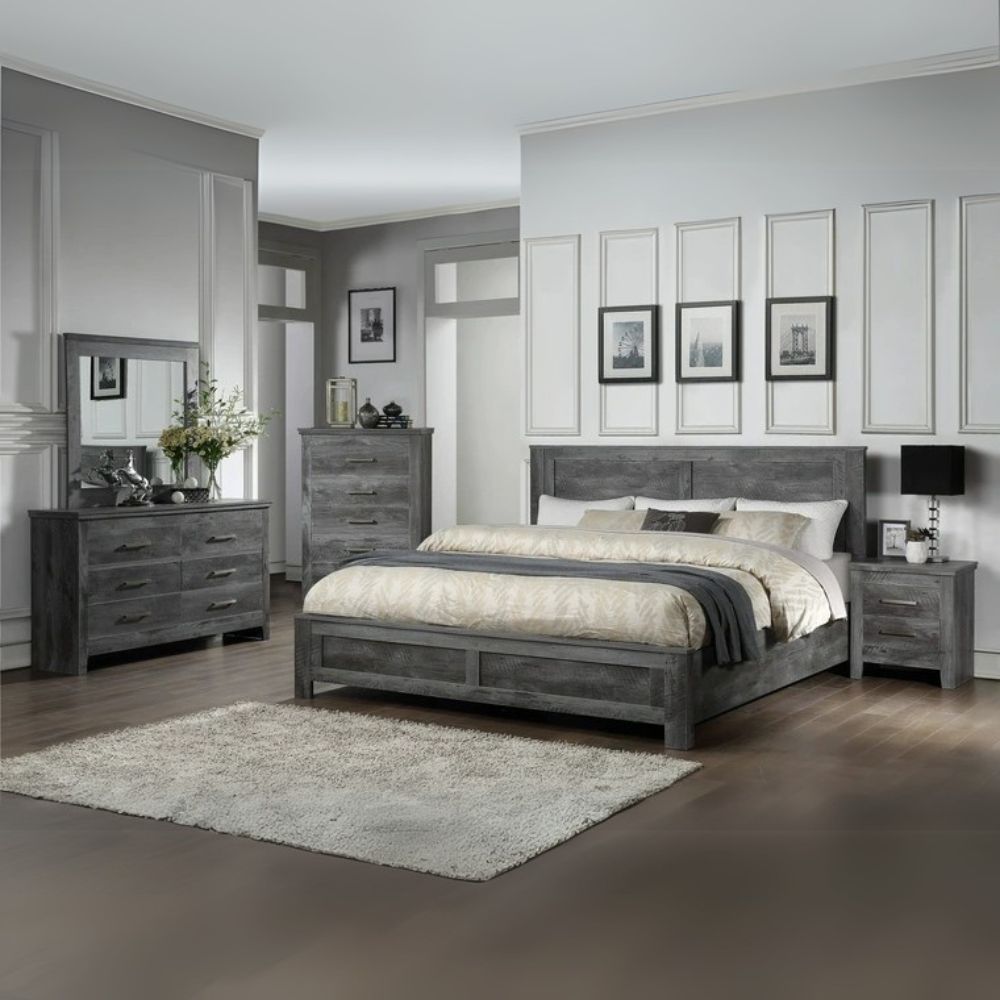 Vidalia Queen Bed, Rustic Gray Oak