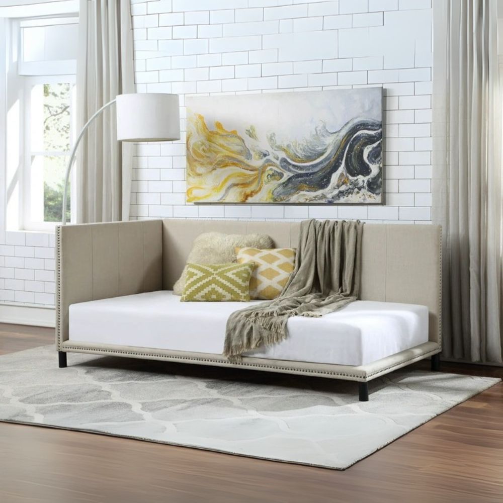 Yinbella Daybed (Full), Beige Linen