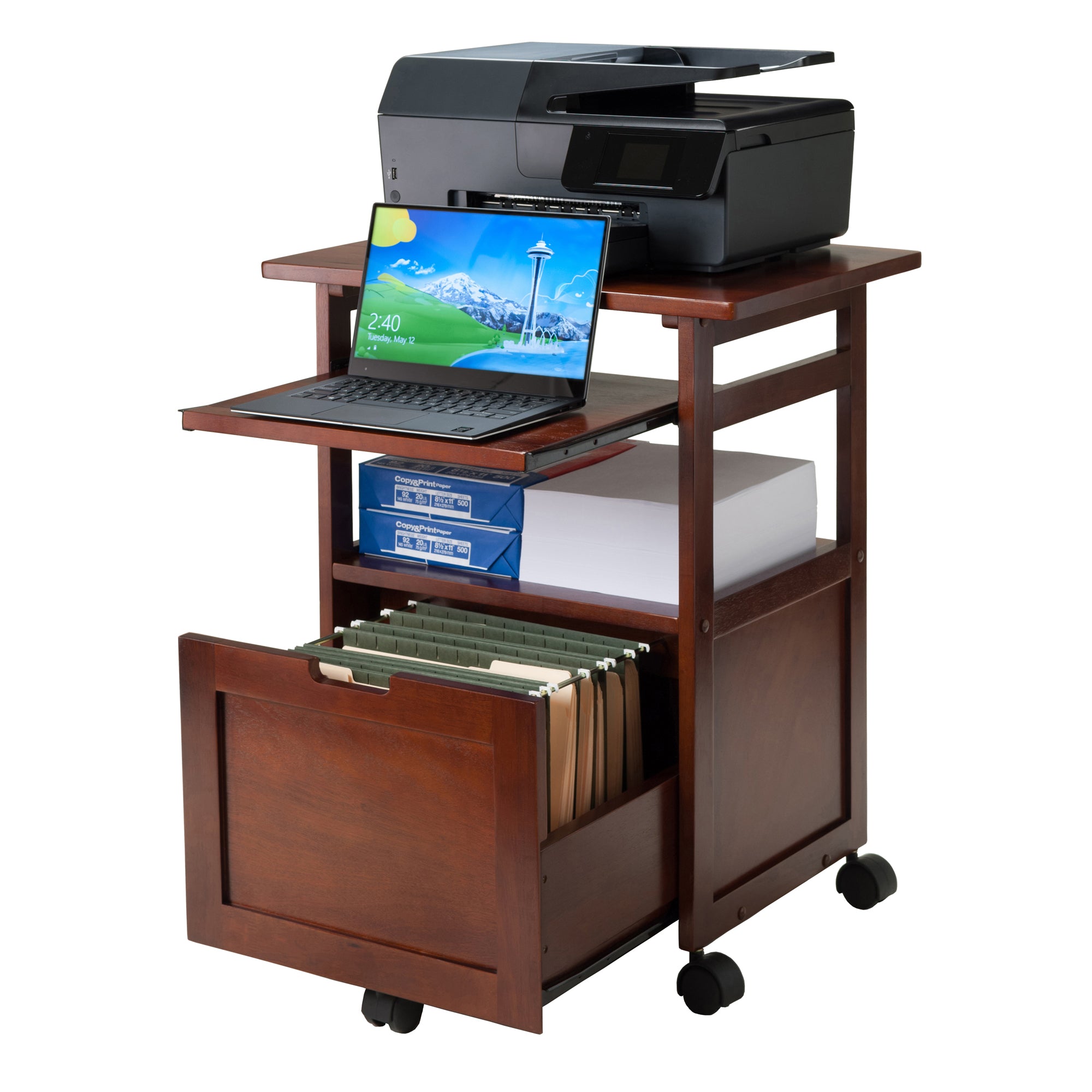 Piper Work Station, Keyboard, Walnut