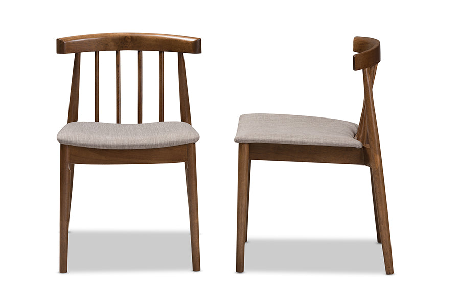 Wyatt Mid-Century Modern Walnut Wood Dining Chair (Set of 2)