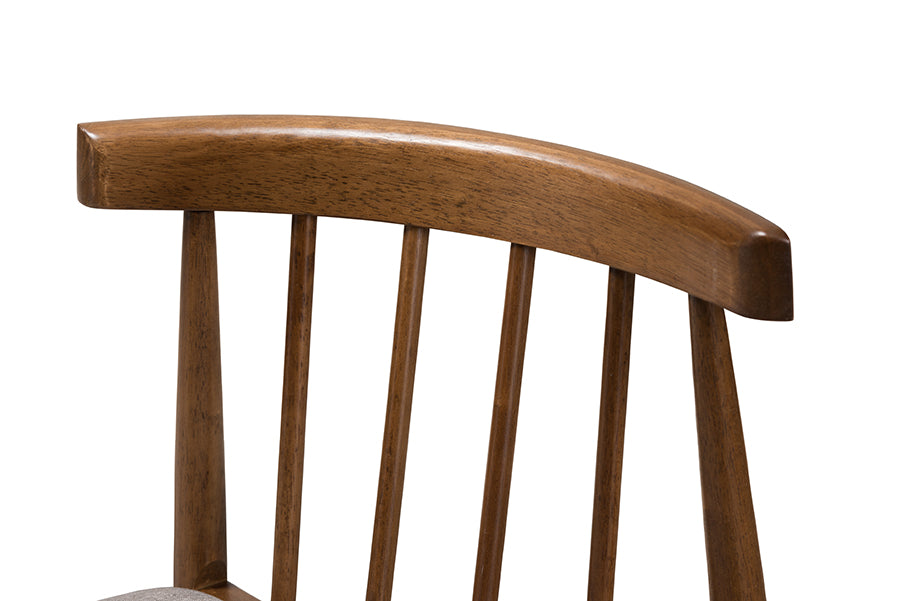 Wyatt Mid-Century Modern Walnut Wood Dining Chair (Set of 2)