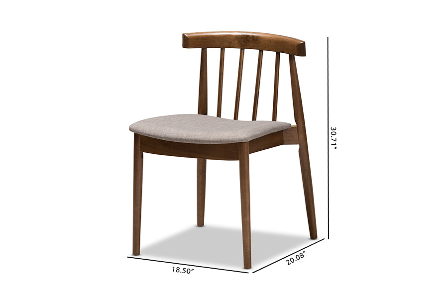 Wyatt Mid-Century Modern Walnut Wood Dining Chair (Set of 2)