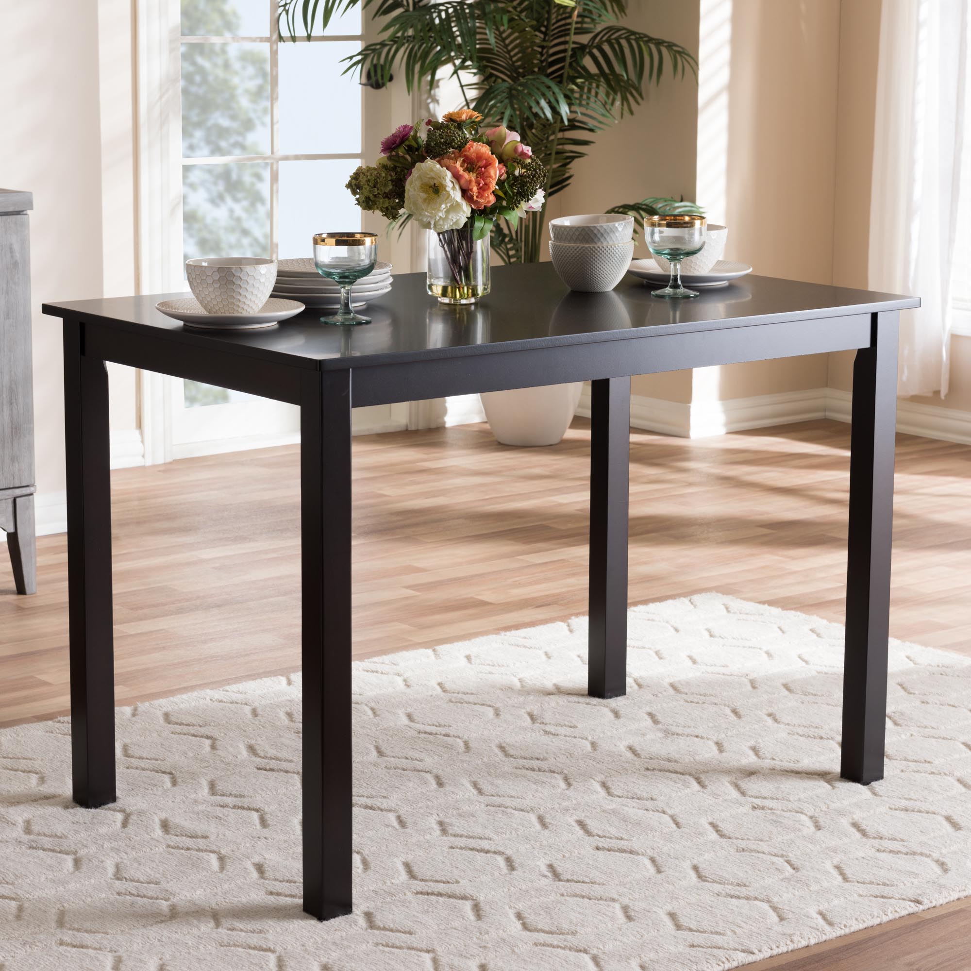 Eveline Modern Espresso Brown Finished Wood 43-Inch Dining Table