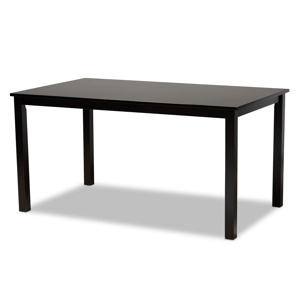 Ruth Sand Fabric Upholstered and Dark Brown Finished Wood 7-Piece Dining Set