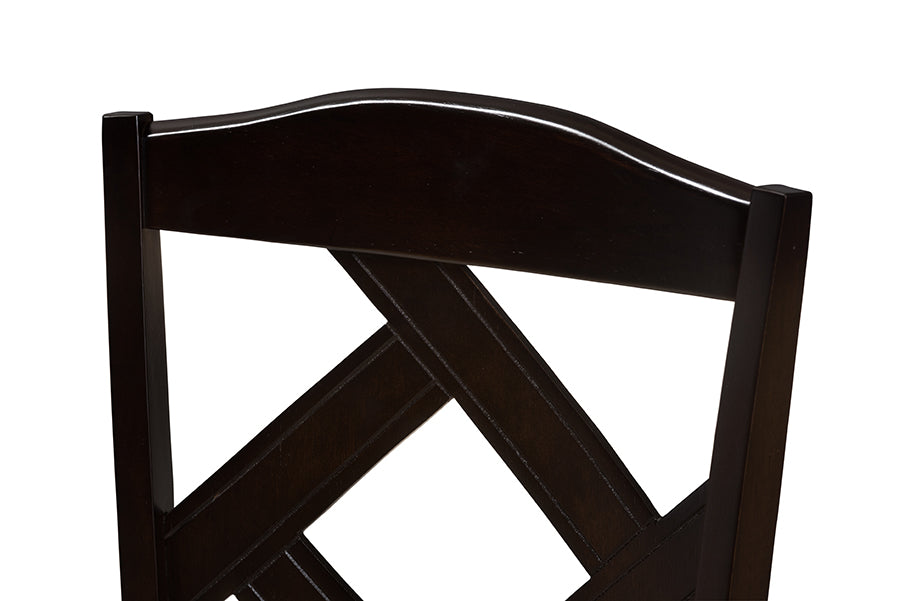 Ruth Modern and Contemporary Beige Fabric Upholstered and Dark Brown Finished Dining Chair (Set of 2)