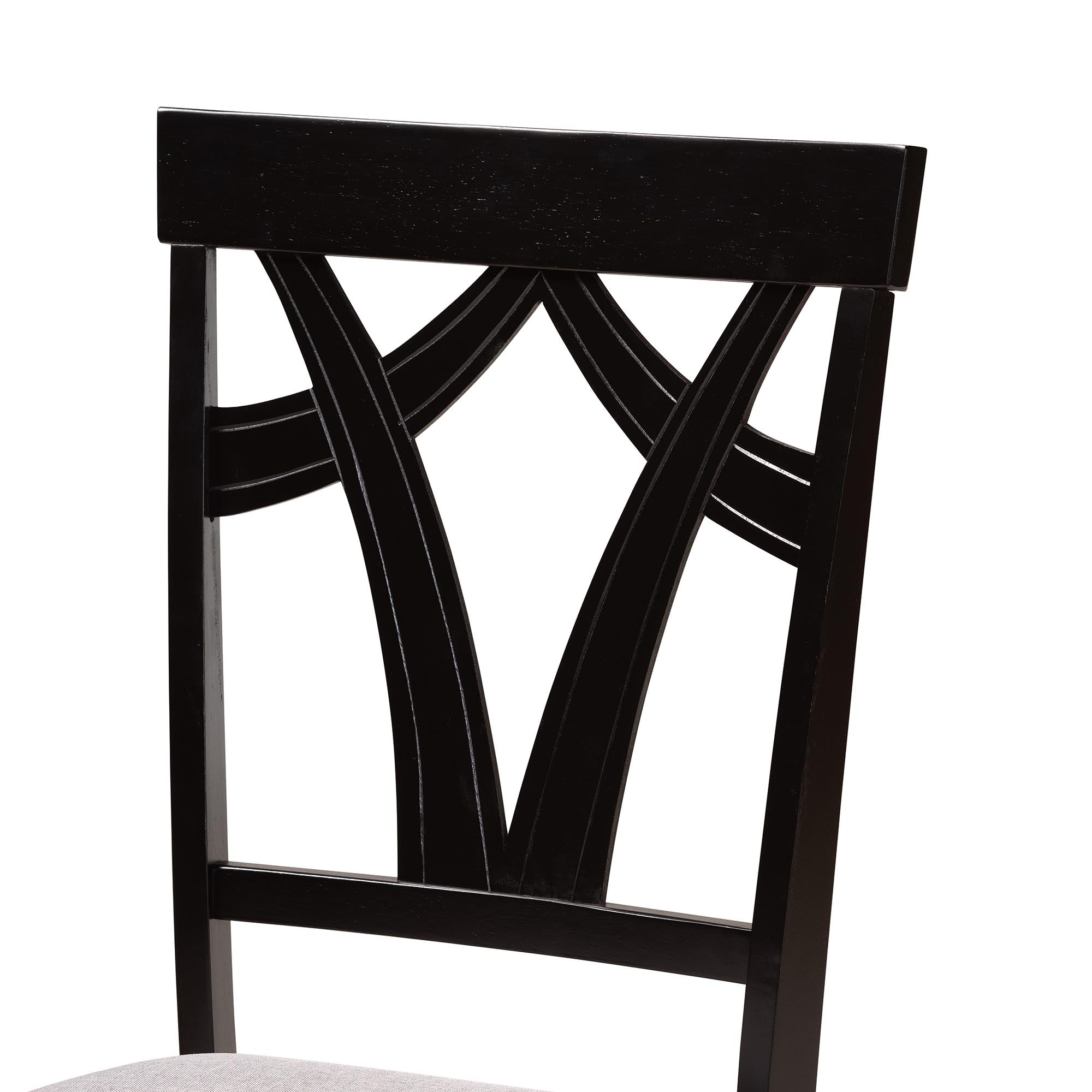 Luise Modern Grey Fabric and Dark Brown Finished Wood 7-Piece Dining Set