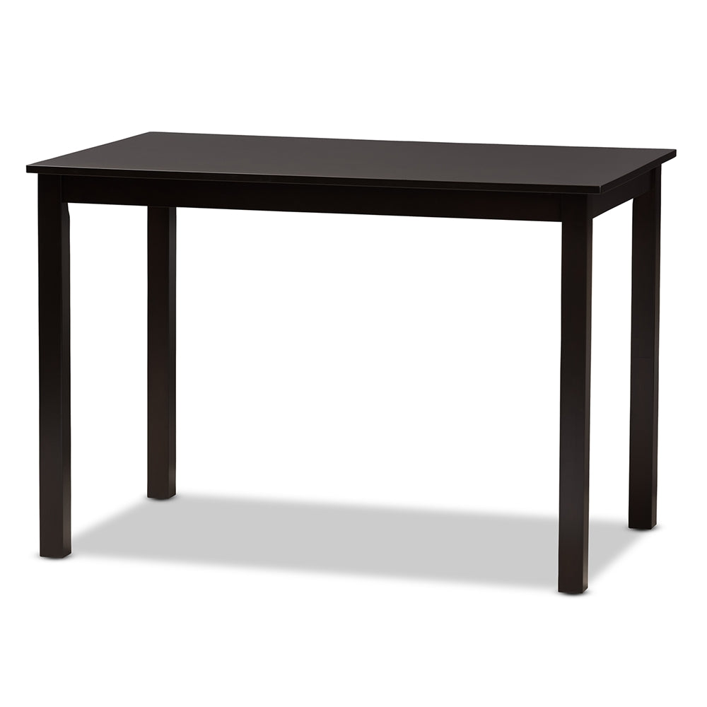 Sylvia Modern and Contemporary Grey Fabric Upholstered and Dark Brown Finished 5-Piece Dining Set
