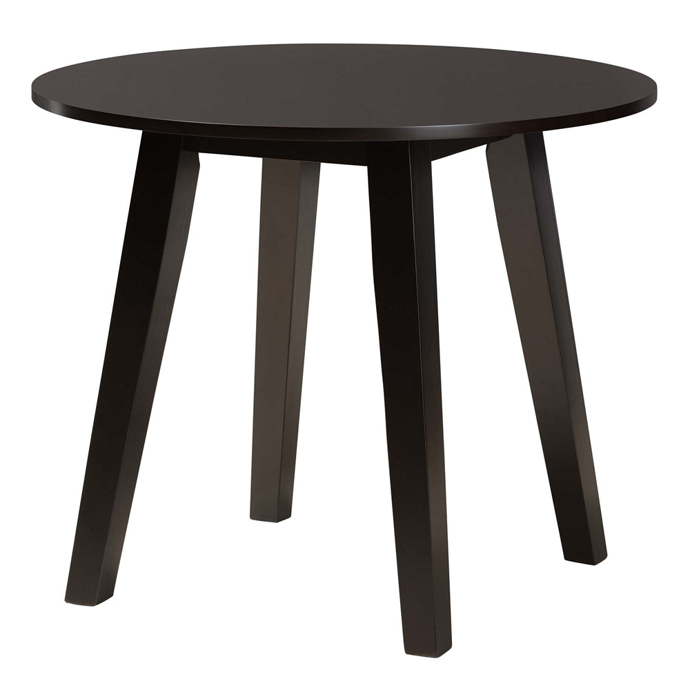Emine Modern Dark Brown Faux Leather and Espresso Brown Finished Wood 5-Piece Dining Set