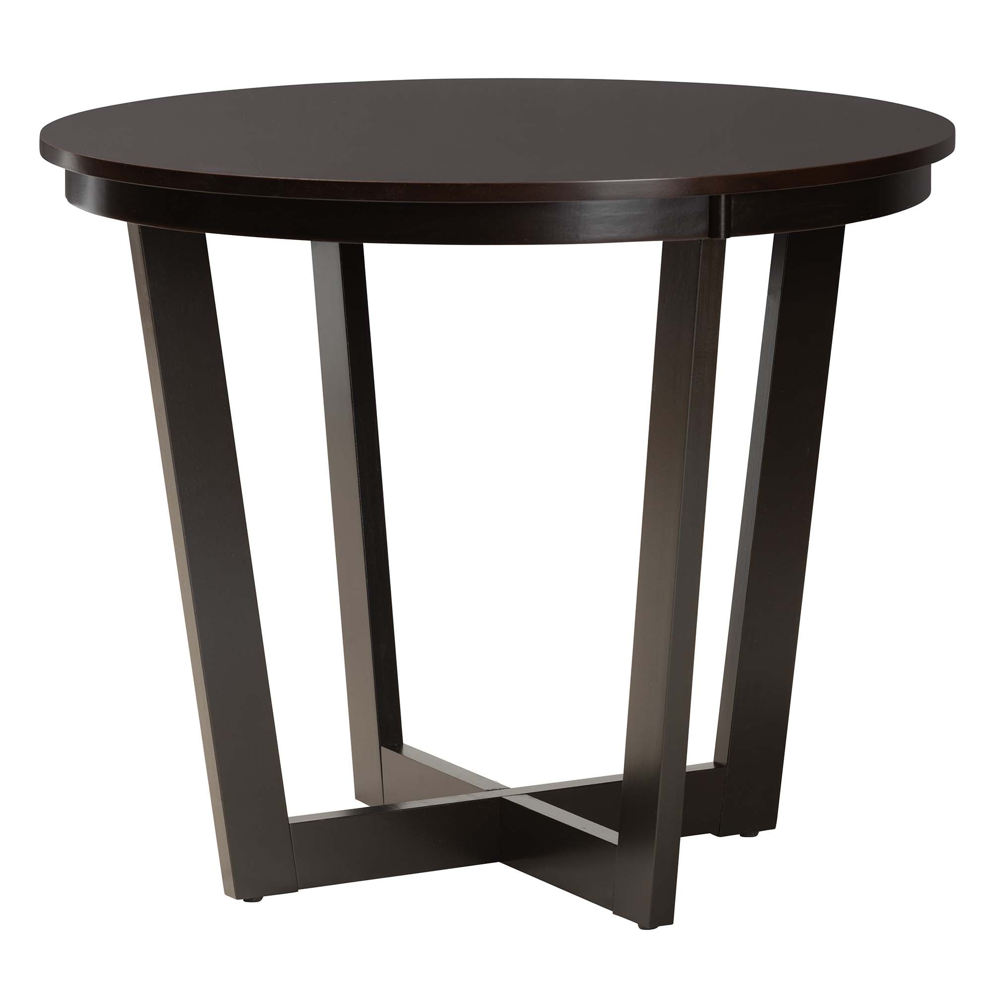 Bruna Modern Dark Brown Faux Leather and Espresso Brown Finished Wood 5-Piece Dining Set