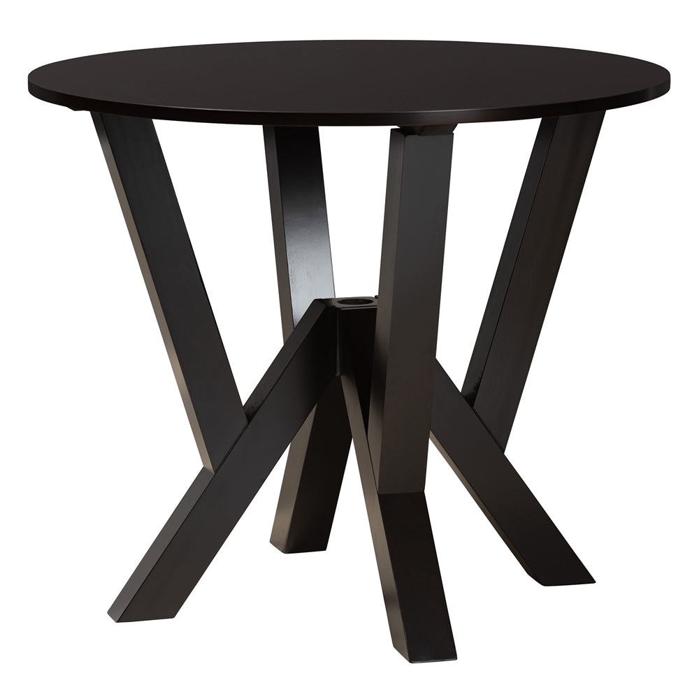 Rosi Modern Espresso Brown Faux Leather and Wood 5-Piece Dining Set