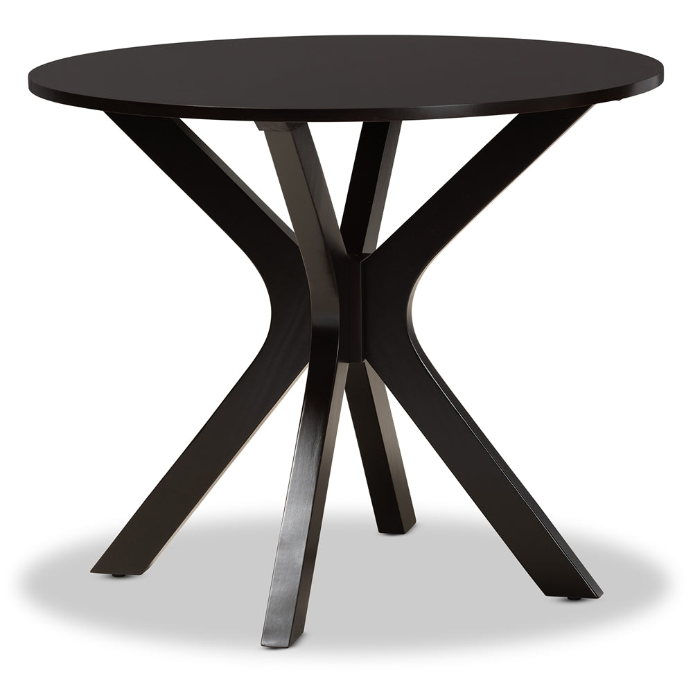 Marie Modern and Contemporary Dark Brown Faux Leather Upholstered and Dark brown Finished Wood 5-Piece Dining Set