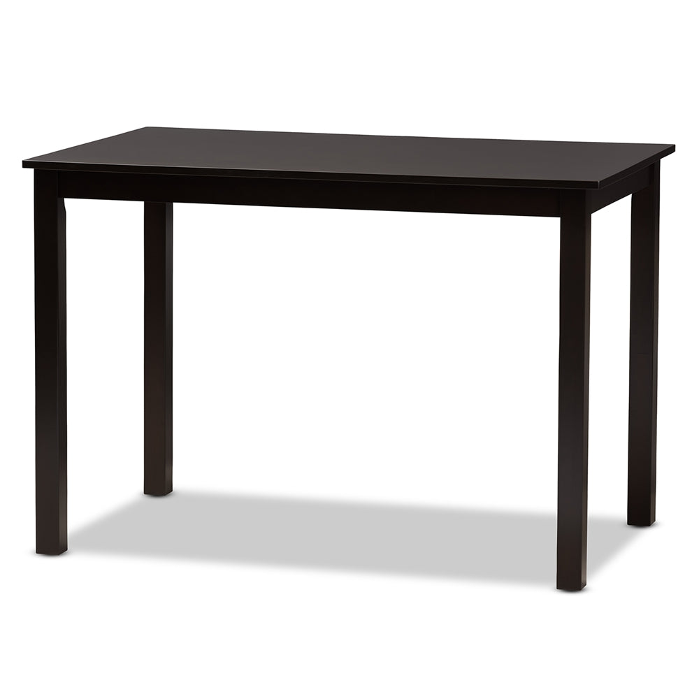 Avery Modern and Contemporary Dark Brown Faux Leather Upholstered 5-Piece Dining Set