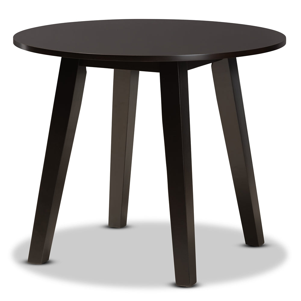 Miya Modern and Contemporary Dark Brown Faux Leather Upholstered and Dark Brown Finished Wood 5-Piece Dining Set