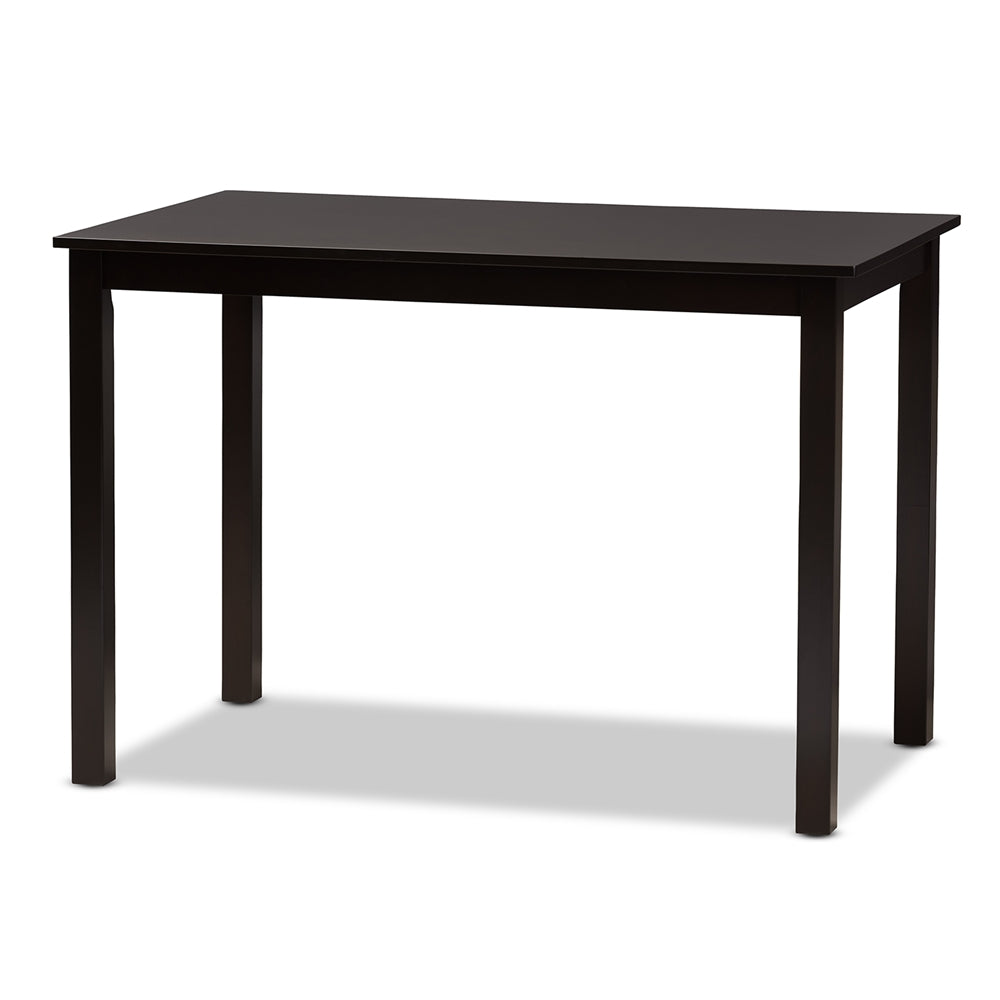 Adley Modern and Contemporary 5-Piece Dark Brown Finished White Faux Leather Dining Set