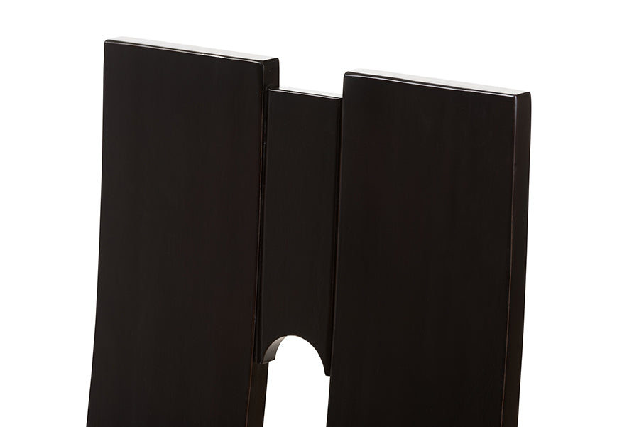 Alani Modern and Contemporary Dark Brown Faux Leather Upholstered Dining Chair (Set of 2)