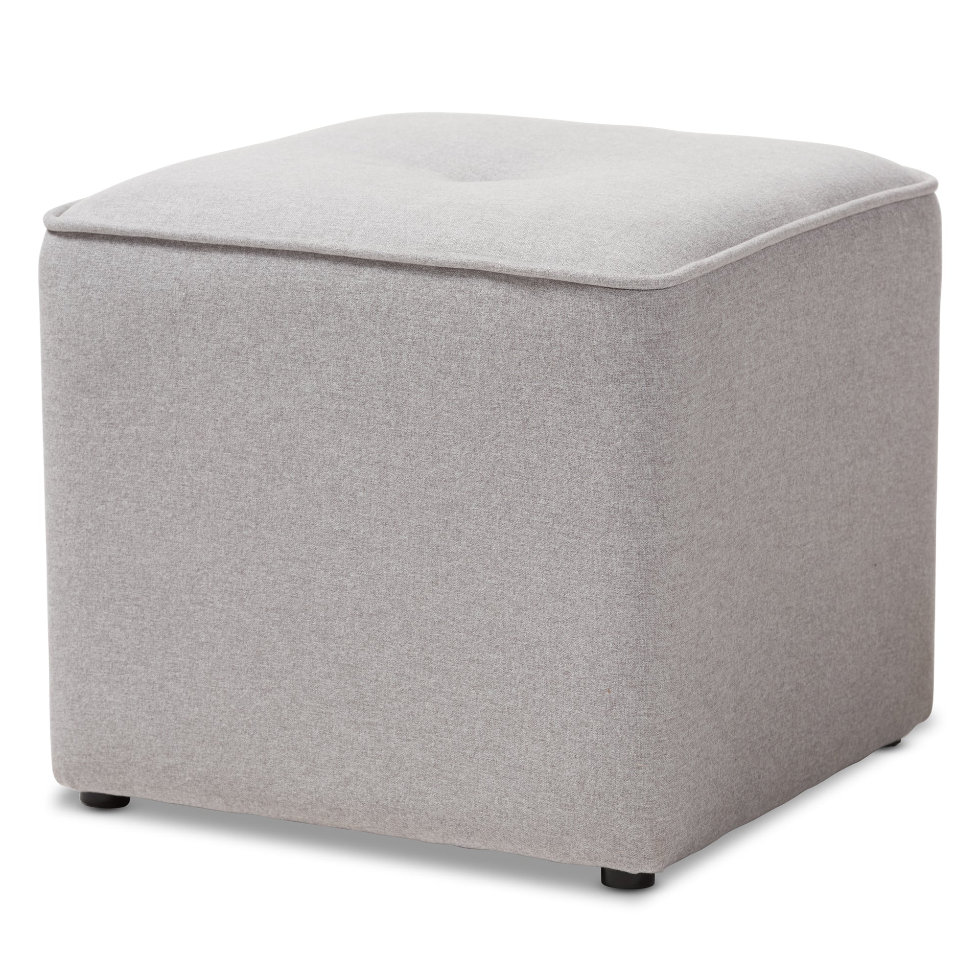 Corinne Modern and Contemporary Light Grey Fabric Upholstered Ottoman